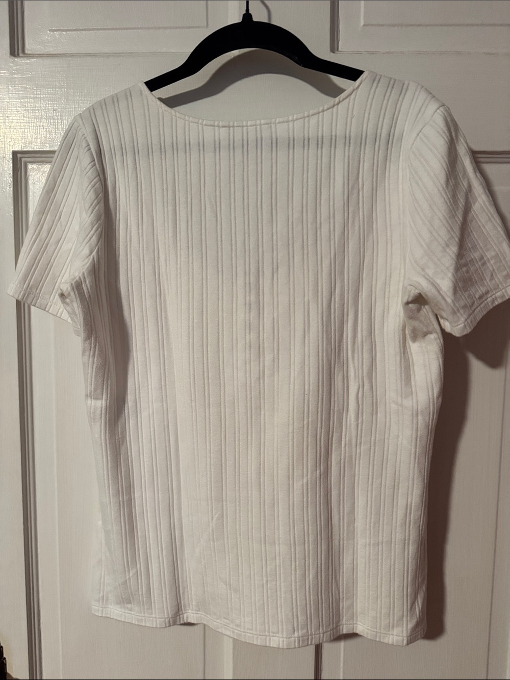 Sezane Mao Ecru White Ribbed T-shirt Size Medium - Picture 8 of 10